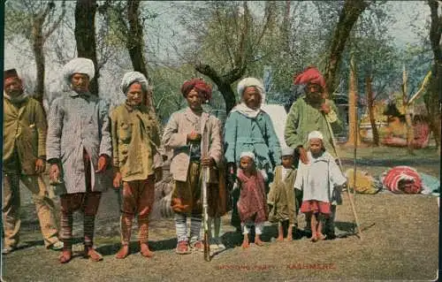 Postcard .Indien Indien India Kashmere Typen Trachten 1912