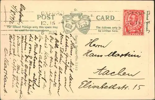 Postcard Oxford On the Isis The Eights Ruderer 1915