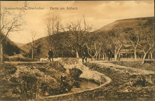 Ansichtskarte Oberbieber-Neuwied (Rhein) Partie am Aubach. 1915