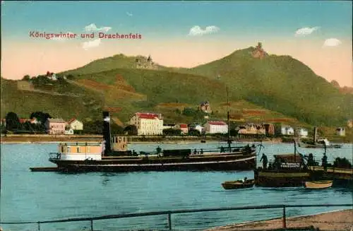 Ansichtskarte Königswinter Fähre, Dampfer 1912