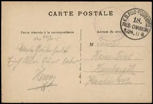 CPA Lens Pas-de-Calais Eglise Saint-léger 1915  1. Weltkrieg   Feldpoststempel