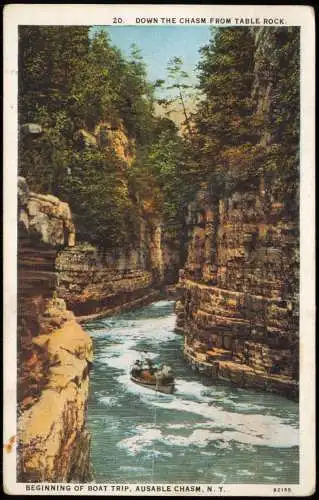 .USA United States of America BEGINNING OF BOAT TRIP, AUSABLE CHASM, N. Y. 1931