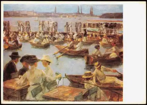 DDR Künstlerkarte Künstler: MAX LIEBERMANN bAn der Alster in Hamburg 1968