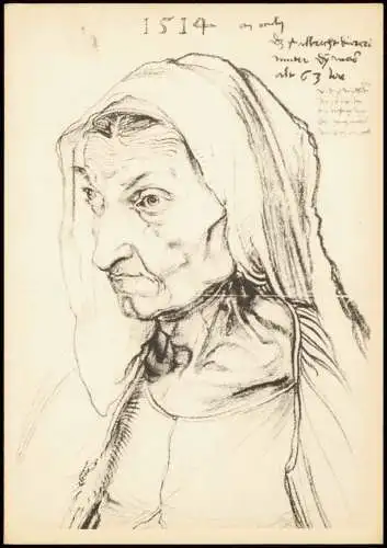 Künstlerkarte Künstler: ALBRECHT DÜRER (1471-1528) Bildnis der Mutter 1970