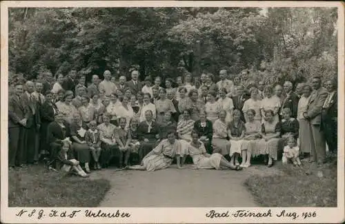 Ansichtskarte Bad Teinach-Zavelstein Urlauber Gruppenbild 1936