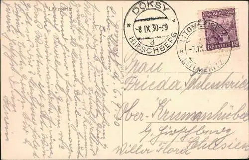 Postcard Leitmeritz Litoměřice Stadt - Dampfer 1930