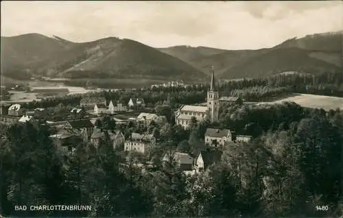 Postcard Bad Charlottenbrunn Jedlina-Zdrój Stadtpartie 1928