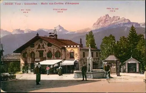 Cartoline Cortina d´Ampezzo Tirol Dolomiten Hotel Kiosk 1911