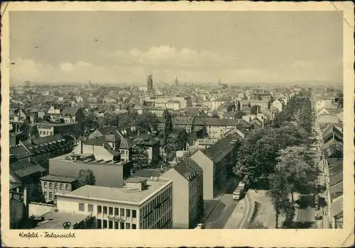 Ansichtskarte Krefeld Crefeld Straßenblick - Totale 1956