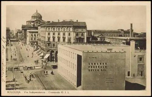 Cartoline Bologna Via Indipendenza Comando G. I. L. 1929