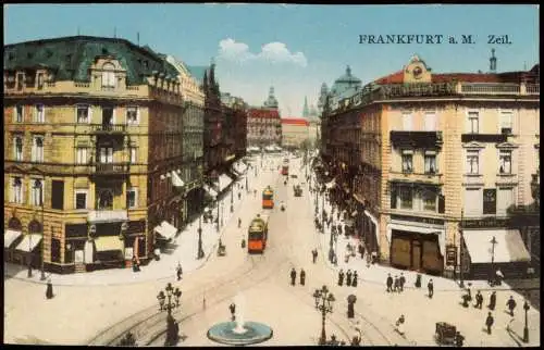 Ansichtskarte Frankfurt am Main Zeil 1914