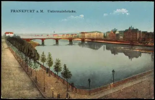 Ansichtskarte Frankfurt am Main Untermainbrücke. 1914