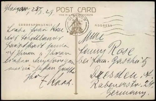 Postcard Glasgow Argyle Street - belebt, Fotokarte 1923