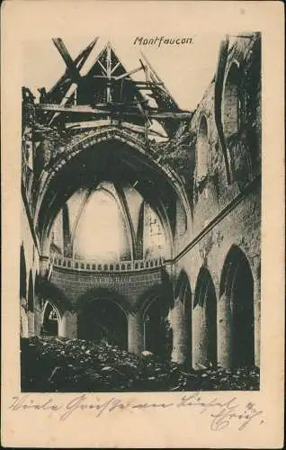 Montfaucon Ortsansicht Zerstörung im 1. WK (Grande Guerre I.) 1917