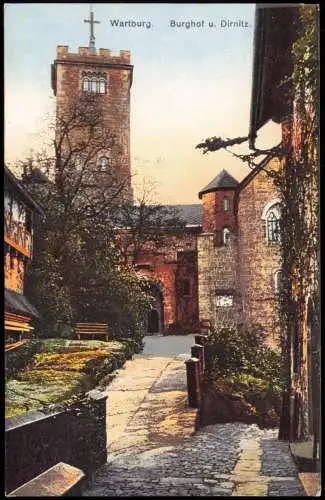 Ansichtskarte Eisenach Wartburg Burghof u. Dirnitz 1910