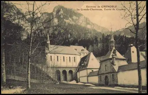 CPA Grenoble La Grande-Chartreuse, Entrée du Couvent 1908