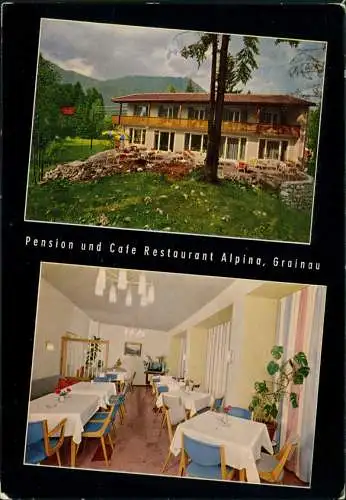 Ansichtskarte Grainau Pension und Cafe Restaurant Alpina Grainau 1964