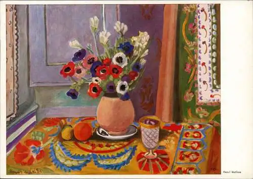 Künstlerkarte Gemälde Künstler HENRI MATISSE Anemonen Les Anémones 1960