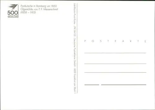 Postkutsche in Bamberg um 1850 Ölgemälde von P. F. Messerschmitt 2010