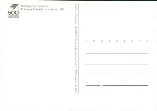 Briefträger im Spreewald Kolorierter Holzstich nach Zehme 2010