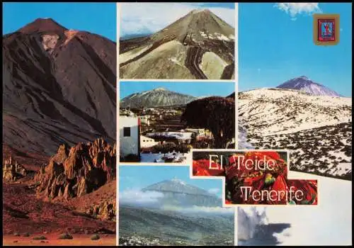 Postales .Teneriffa Landschaft am El Teide (Mehrbildkarte) 1980