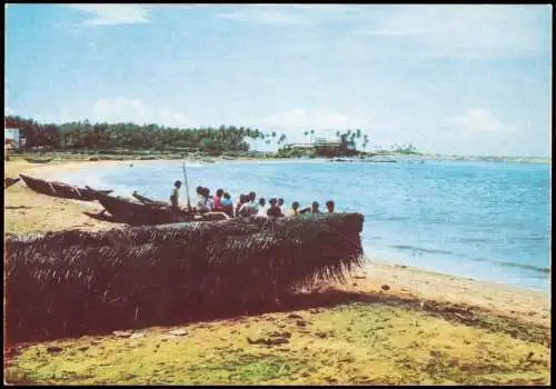 Postcard Beruwala Boote Oruwa am Strand 1970