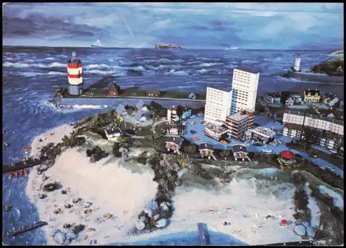 Ansichtskarte Wengen Modelleisenbahnschau Miniland Eisenbahn-Modell 1980