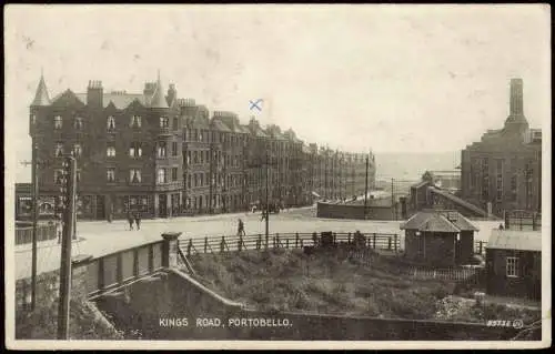 Postcard Portobello-Edinburg Dùn Èideann Kings Road 1928