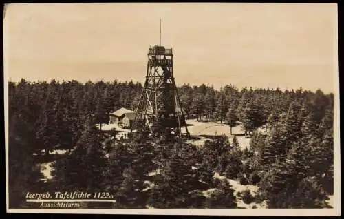 Neustadt  Nové Město pod Smrkem Tafelfichte Smrk Isergebirge Aussichtsturm 1929