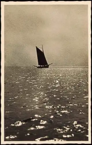Ansichtskarte Ahrenshoop Boot auf dem Meer 1939