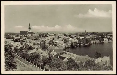 Postcard Neuhaus / Böhmen Jindřichův Hradec Stadtpartie 1934