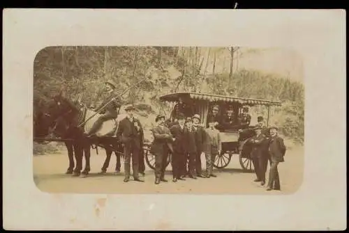 Ansichtskarte  Himmefahrtsausflug Männer Kurtsche und Pferd 1911