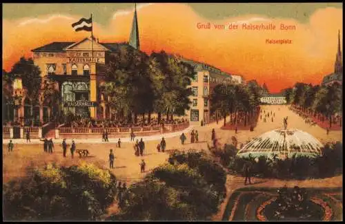 Ansichtskarte Bonn Kaiserplatz Kaiserhalle 1913