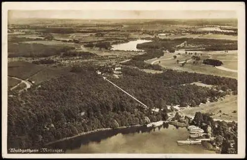 Ansichtskarte Grünheide (Mark) Luftbild 1939  Landpoststempel über Strausberg