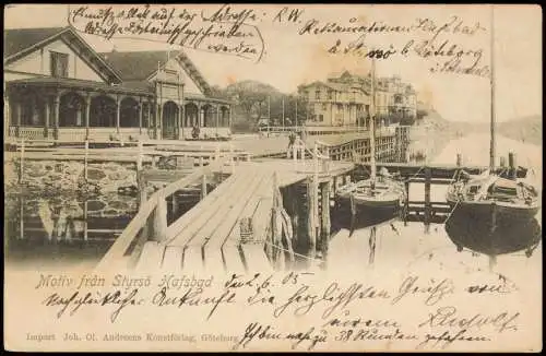 Postcard Styrsö Hafsbad, Straße - Hafen 1906