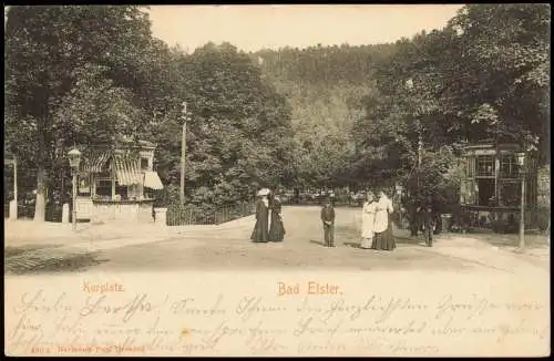 Ansichtskarte Bad Elster Kurplatz, Kiosk Pavillon 1904