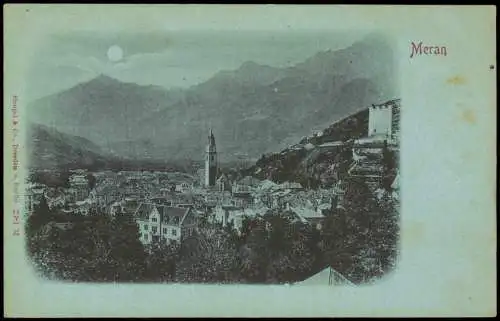 Cartoline Meran Merano Stadtpartie - Mondscheinlitho 1904