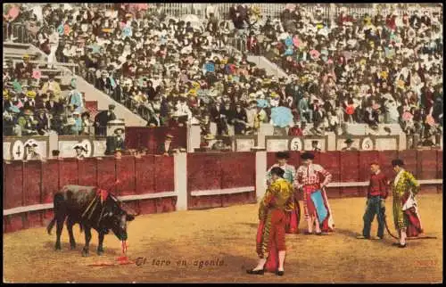 Ansichtskarte  Stierkampf El toro en agonia. Spain Spanien 1912