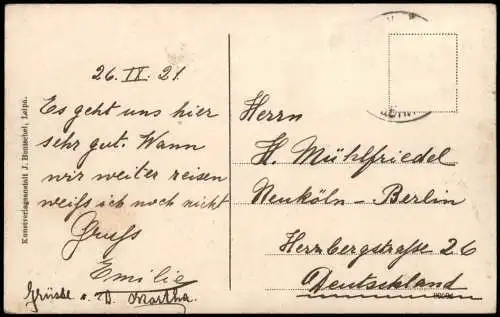 Postcard Oberpolitz Horní Police Partie mit Schloß 1921