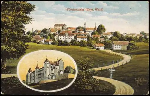 Fürstenstein Alte Burg 2 Bild Künstlerkarte Eugen Felle Isny 1912
