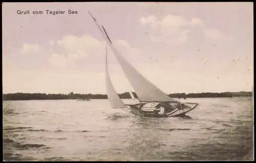 Ansichtskarte Tegel-Berlin Tegeler See Segelboot 1915