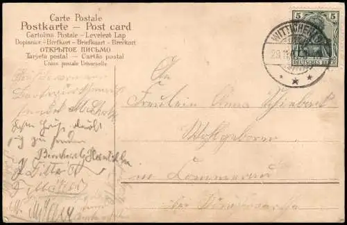 Künstlerkarte aus zarter Hand Mädchen beim füttern der Tauben 1908 Goldrand