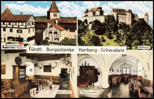 Ansichtskarte Harburg (Schwaben) Burgschenke Schloss 4 Bild 1965
