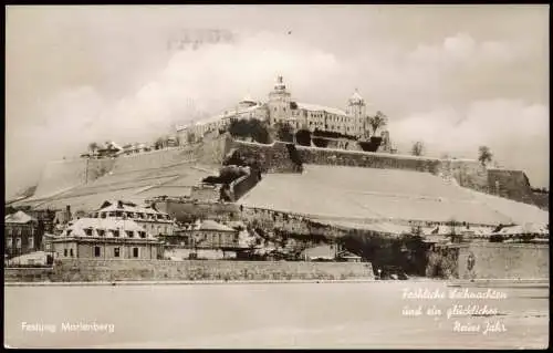 Ansichtskarte Würzburg Festung Marienberg im Winter 1962