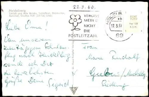 Ansichtskarte Heidelberg Heidelberger Schloss Mehrbild 1960