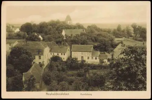Ansichtskarte Neuhaldensleben Hundisburg, Schule, Pfarre 1926
