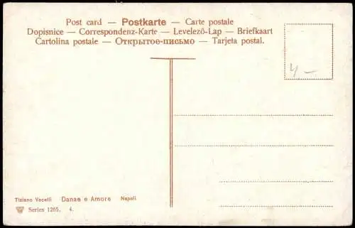 Ansichtskarte  Erotik (Nackt - Nude) Tiziano Vecelli Danae e Amore Napoli 1913