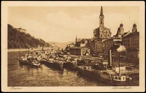 Ansichtskarte Passau Donaulände. Dampfer 1922