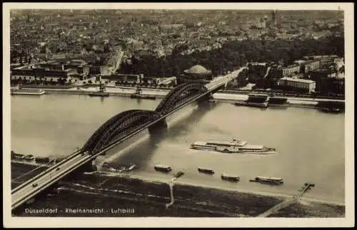 Ansichtskarte Düsseldorf Luftbild Rheinansicht 1938