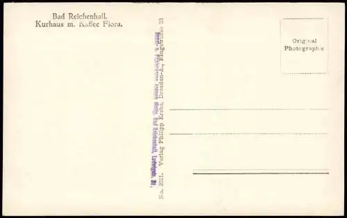 Ansichtskarte Bad Reichenhall Kurhaus m. Kaffee Flora. - Fotokarte 1928